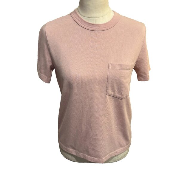 Madewell Tops - MADEWELL Women's Light Pink Short Sleeve Cotton Crew Neck Pocket Tee Top Sz XS